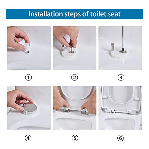 Acezanble Bathroom Square White Ceramic Modern Toilet Close Coupled Pan Soft Close Seat WC - 6