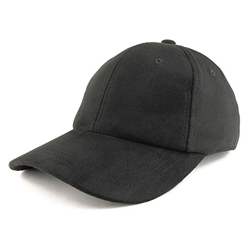 Image of Trendy Apparel Shop Plain Faux Suede Leather Adjustable Structured Baseball Cap