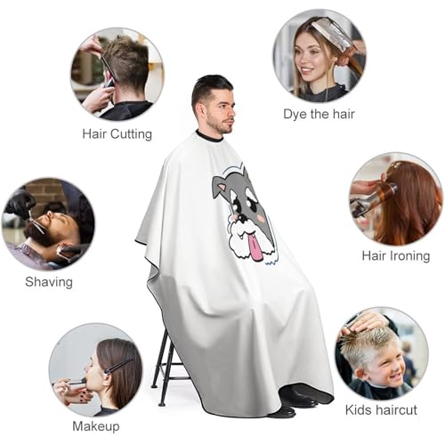 Peignoir de coiffeur Chien mignon 144x170cm avec col réglable