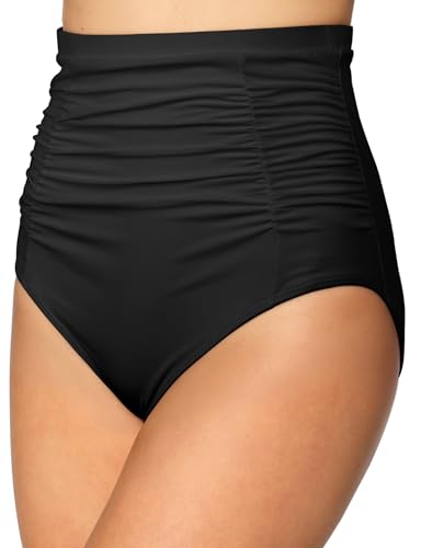 Women's High Waisted Bikini Bathing Suit Bottoms Swimsuits Tie Side Tummy Control Full Coverage Swimwear Ruched2
