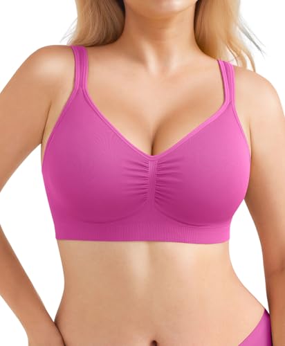 Image of Popilush Wireless Bras for Women Seamless Supportive Bra Full Coverage Comfortable Bralettes with Wide Strap