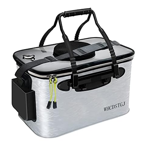 WHCDSTGJ Transparent Lid Fishing Bucket, Portable Foldable Fishing Bucket, Live Bait Bucket with Aeration Hole, for Bait Bucket, Live Fish Bucket, Live Bait Storage.4/6/8 gallons (4 gallons) Cover
