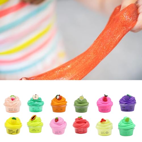 Fluffy Butter Slimes Kit,Cute Mini Charms,Non-Sticky Cute Slimes Party Gift, Super Soft and Non-Sticky,Stress Relief Toy for Girls and Boys,Slimes Party Favors Gift Toys for Kids 6-12 Birthday Gifts D - Image 3