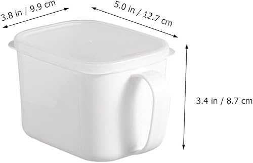 Miniatura 2 de Hemoton Contenedores de almacenamiento de plástico blanco para refrigerador con asa, contenedor de almacenamiento de alimentos, caja Bento,
