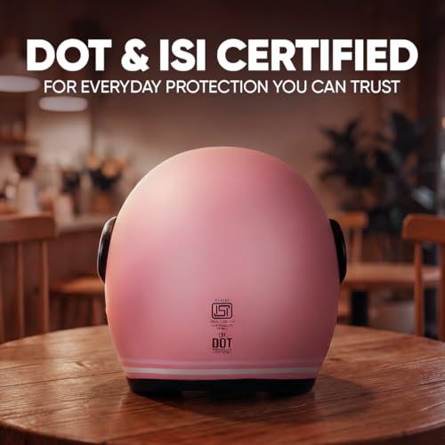 Image of TVS MissFit Women's Open Face Helmet | Lightweight Shell | Pastel Colors Designed Exclusively for Women | Extreme Comfort Fit for Girls | Clear Visor | DOT & ISI Certified
