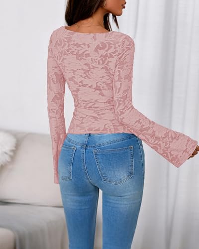 BTFBM Casual Long Sleeve Shirts Fall 2025 Going Out Tops for Women Trendy Floral Work Blouses Bodycon Tunics
