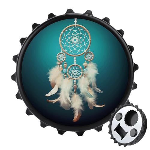 White Dream Catcher FeatherBottle Openers �①�Ƀ}�O�l�b�g�X�e�b�J�[�t�� �①�Ƀ}�O�l�b�g �r�[���𔲂� �|�b�v�� �\�[�_�ʐ؂� �①�ɂ�RV�p �L���b�v�L���b�`���[�t��