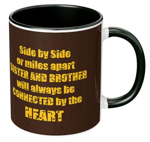 Image of NH10 Designs Raksha Bandhan Gifts Printed Mug with Keychain Best Rakhi Combo Gift for Brother & Sister Rakshabandhan Return Gifts for Sister White 350ml Coffee Mug(Pack of 5)(Combo Set)(RMCKRCG502)