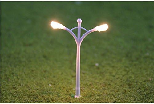 N Gauge 1:150 Scale Model Street Light Lamppost Layout Dual Heads Lamp (Pack of 10)