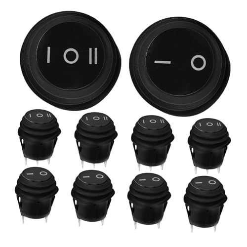 SEWOART Round Rocker Switch Button 10pcs Marine Toggle Switches Replacement for Boat Car Automotive Home Appliance
