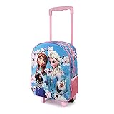Karactermania - Frozen Sister Queens-3D - Sac à dos pour enfants avec roues - Mulitoclore (Rose/Bleu) - 38 cm, 12.5 L