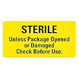 LabelValue.com | Sterile Unless Package Opened Medical Healthcare Labels - 500 Labels Per Roll