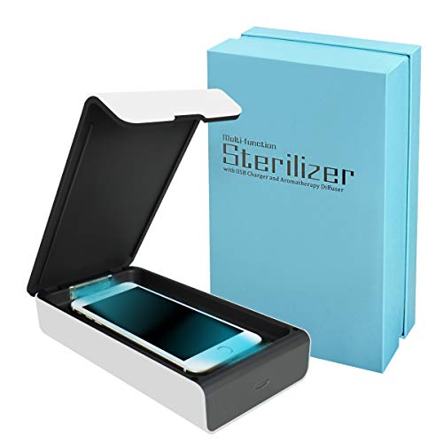 Smartphone Sanitizer Portable UV Light Cell Phone Sterilizer,with USB Charging and Aromatherapy Function,Cleaner for All iOS&Andriod Cellphone,iPhone/Samsung/LG, Watch and Jewelry