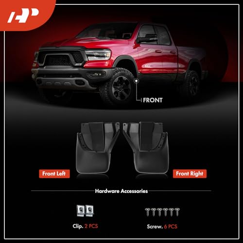 Image of A-Premium Set of 2PCS Mud Flaps Splash Guards Mudguards Mudflaps with Hardware Kits Compatible with Honda CR-V CRV 1997 1998 1999 2000 2001, Rear (Driver and Passenger Side) | Compatible with Honda CR-V 1997-2001, Set of 2 Rear Side