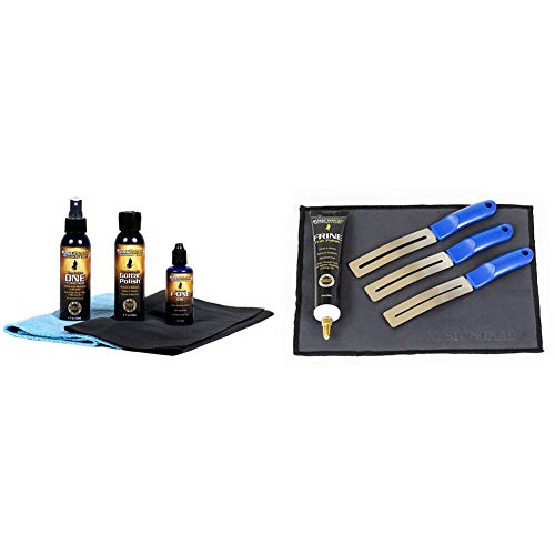 MusicNomad Guitar Cleaning And Care Product (MN108) & MN124 FRINE Fret Polishing Kit - 5pcs.