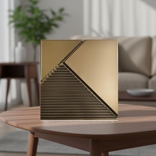 Image of Kayra Decor 3D PVC Wall Panels for Bedroom & Living Room |Fluted 1 Design | Golden Color | 19.7 x 19.7 Inch | Pack of 40 | 107.60 Sq Ft