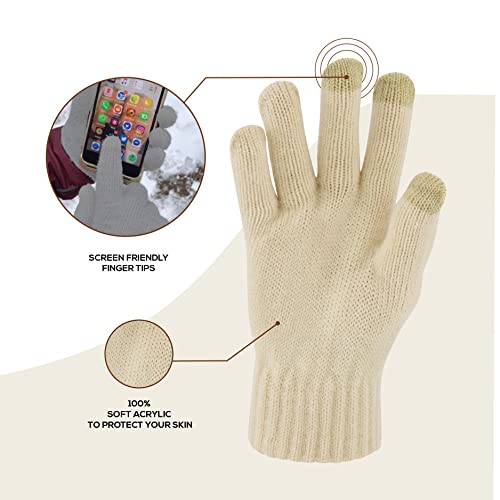 Winter Hat Fleece Lined Neck Warmer Scarf and Gloves Set for Women Knit Beanie Winter Gloves and Scarves Cold Weather3