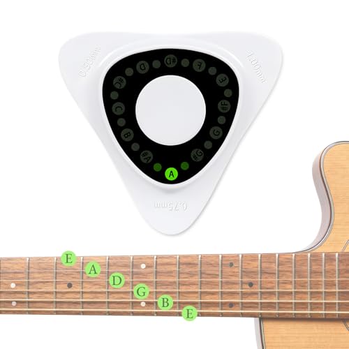 Afinador de Guitarra，4 en 1 Púas para Guitarra, 3 Grosores，Sintonizador Electrico, para Guitarra...