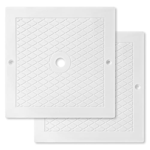 Dairrr Fuuu 10 Pool Skimmer Lid/Cover Replacement for Hayward SPX1082E SP082 1083 1084 1085 SP1086 Square Skimmer Basket Deck Covers Plate for Inground Pools Heavy Duty Plastic White 2 Pack