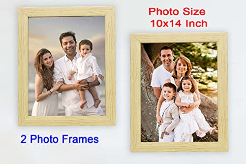 Image of Photo frame 10x14 Inch set of 2 Natural Wood Color flexiable Glass (acrylic) & synthetic wood customized Modern Collage Photo Frames for Wall Hanging
