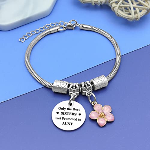 Sister Promoted to Auntie Bracelet Pregnancy Announcement Bracelet Jewelry for Women Birthday Gift from Sister Promoted to Auntie3