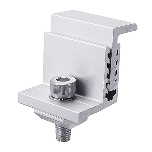 Solarpanel-Halterungs-Endklemmen-Kit, Solarpanel-Kantenklemme, Z-Halterungen, Einstellbar 30-50 mm Solarschienen-Endklemme zur Montage der Photovoltaik-Solarpanel-Halterung (4pcs) Cover