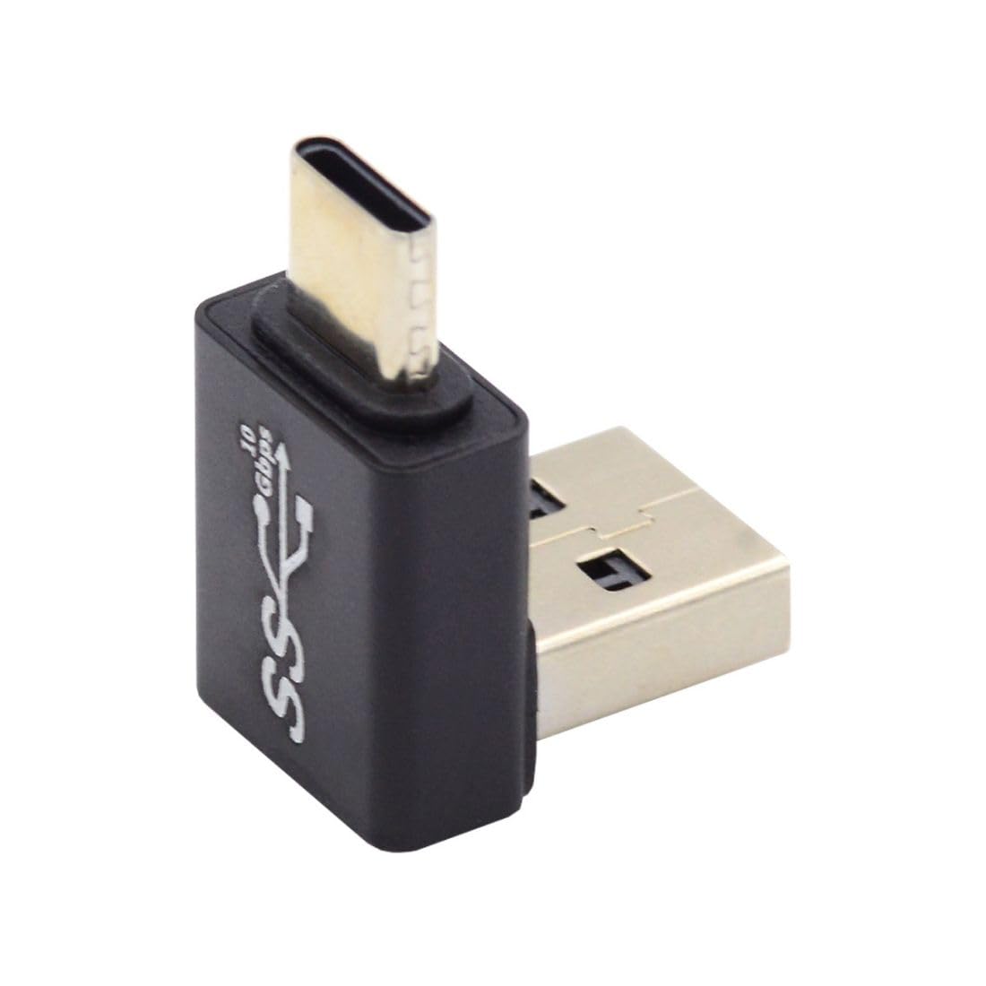 chenyang USB 3.0/3.1 Connector USB C to USB 3.0 Data 10Gbps Charge Adapter 90 Degree Down Angled