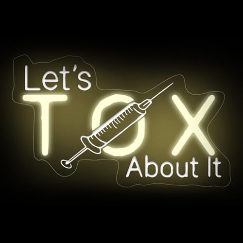 Image of Let's Tox about it Neon Sign Botox LED Light Injector Spa Studio Decor | USB Powered Dimmable Beauty Spa Sign Medspa Decoration Business Open Welcome Wall Art, 15.7 inchx9.4 inch, Warm White