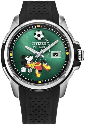 CITIZEN Mouse masculino Eco-Drive Mickey, caixa de aço inoxidável