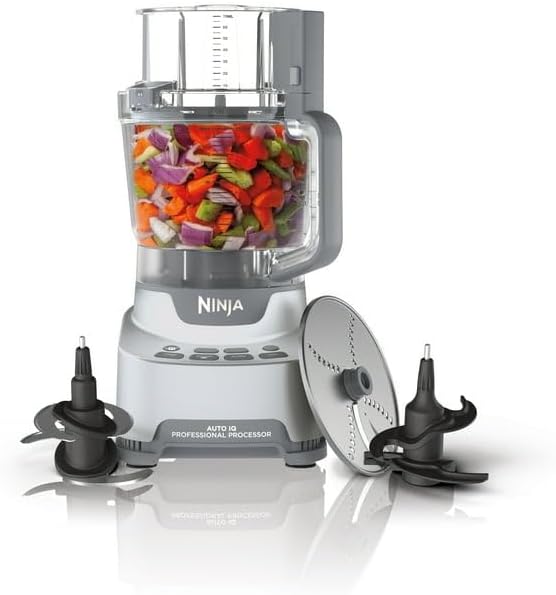 Ninja Professional XL Procesador de alimentos de 1200 vatios con espiralizador automático, tazón XL de 12 tazas, 3 velocidades, masa y cuchillas
