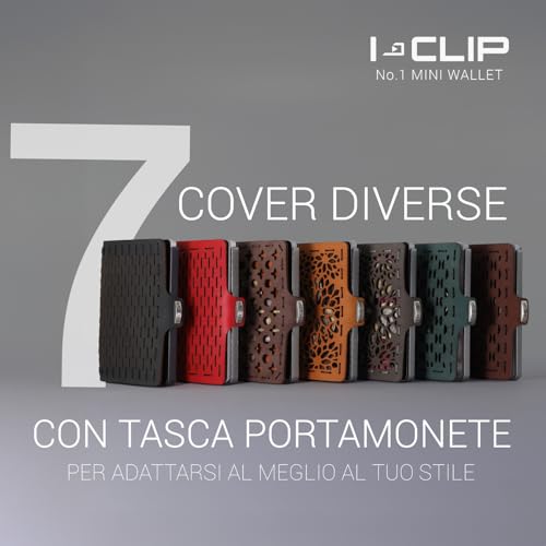 I-CLIP Original Wallet with very flexible Key- & Coinpouch - Leather Wallet - Wallet with Moneyclip - Slim Wallet - Silver Black4