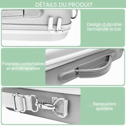 Ravytha Sac Drone, Sacoche Case pour Dji Neo, Étui de Transport Drone, Sac à Dos, Mallette à Bandoulière, pour Dji Neo, Radiocommande Rc-N3 et Accessoires, Gris – vue 4