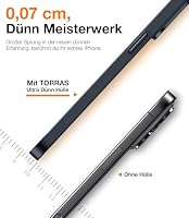 TORRAS Ultra Dünn für iPhone 15 Pro Hülle Samtiger Griff (Nie Staub anhaftend) Unzerbrechlich Schutz Handyhülle iPhone 15 Pro Case Elegantes Aussehen Slim Schwarz – Ansicht 3