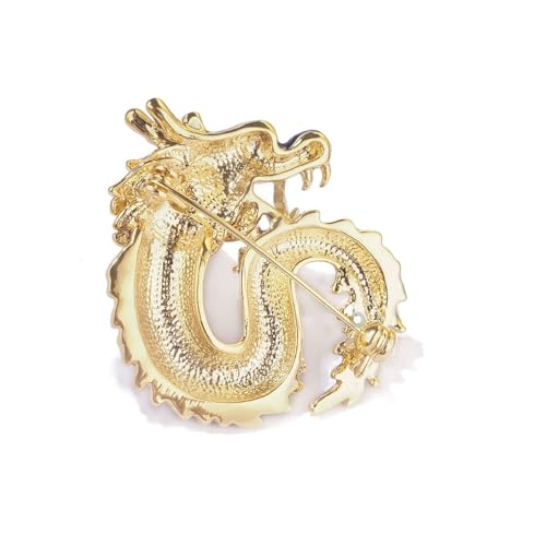 Image of Vintage Crystal Dragon Brooch Lapel Pin Decorative Safety pins for Clothing Rhinestone Animal Brooch Jewelry