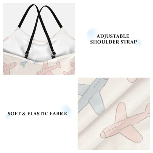 senya Girls Swimsuits One-Piece Swimwear Tie Bathing Suit Beach Summer Round Neck 5-6T Cartoon Airplane Pattern3