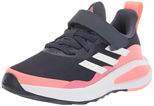 adidas Fortarun Running Shoe, Shadow Navy/White/Acid Red (Elastic Lace/Top Strap), 1.5 US Unisex Little Kid