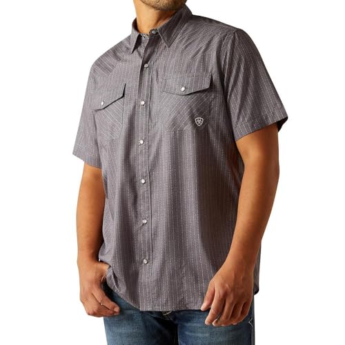 Ariat Mens Venttek Western Fitted Maui Blue Short Sleeve Shirt