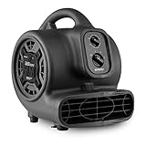 XPOWER P-230AT多機能移動共用ファン乾燥機プラグと時計付き修復および配管用送風機 (黒)