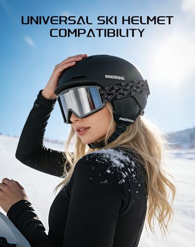 Image of Innerking OTG Ski Goggles, Anti-Fog Snowboard Goggles for Men & Women | SGS-certified anti-fog lenses, OTG over-glasses design, UV protection, and helmet compatibility