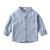 Tops Kinder T-Shirt Jungen Bluse Sommer Button Up Kleid Shirts Casual Leichte Tees Tops (Blue, 4-5 Years)