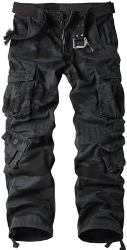 AKARMY Men's Camo Cargo Work Pants Cotton Military Army Casual Tactical Wild Combat Pants with 8 Pockets
