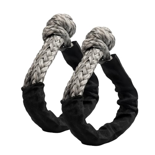 Ojtrtdr 2PCS Synthetic Soft Shackle, 1/2 Inch x 22 Inch Soft Shackle, Gray Soft Shackles, Road