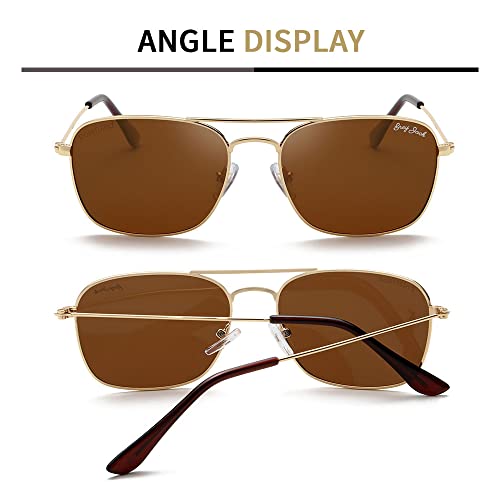 Image of grey jack Square Polarized Sunglasses,Retro Classic Style Full Rim Metal Frame for Men Women Small Size 1650