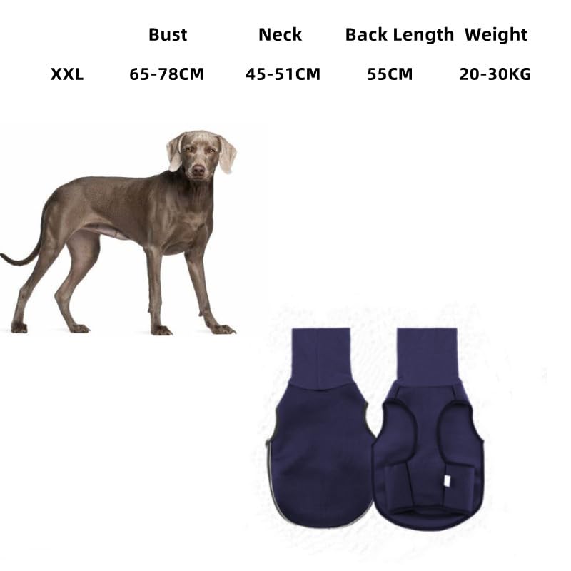 Giacca ansiolitica per cani,Cappotto Calmante per Cani con Strisce Riflessive e Cuffia con Orecchie per il Rumore,copertura ventre del mantello Anti-Ansia,Soccorso per lo Stress XXL
