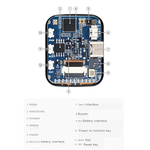 Placa microcontrolador RP2040 con pantalla táctil LCD para programación y proyectos DIY 5