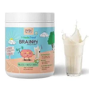 Brainify Nutrition Health Drink Powder (Vanilla) for 2-6yr Children, No Refined Sugar, Millets Nuts Seeds Herbs, Tasty Milk Mix 700g