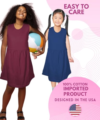 MISS POPULAR Girls 3-Pack Tank Skater Dress Soft Cotton Cute Designs Spring Summer | Sizes 4-163