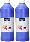 A partir de 3 ans Lefranc Bourgeois - Gouache liquide Essentiel pour enfants - Bouteille 1L - Bleu foncé (Lot de 2)