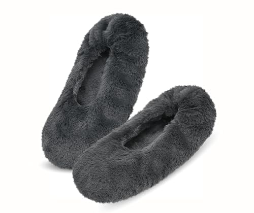 Image of Keyela Women's Ballerina Slippers,Non-Slip Bedroom Slippers Socks | Soft fuzzy slipper socks for ladies Indoor home slippers Cozy sock slippers Ballet Slippers