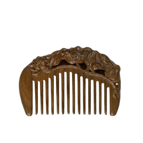 Peigne en bois de santal vert anti noeuds cheveux sensibles enfants